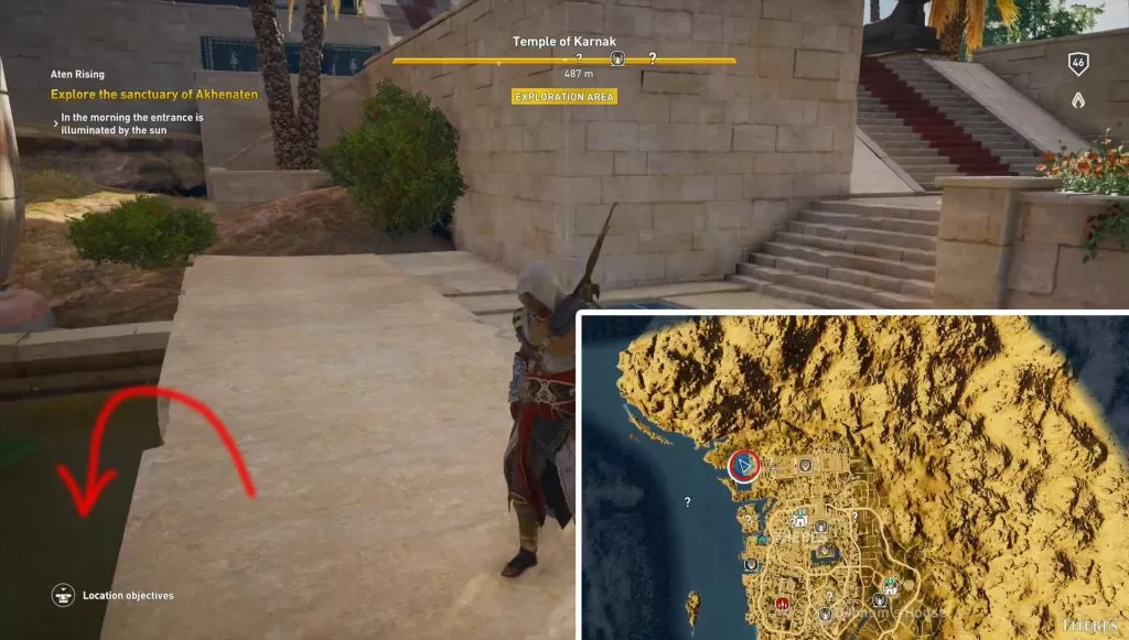 ac origins sanctuary of akhenaten entrance location