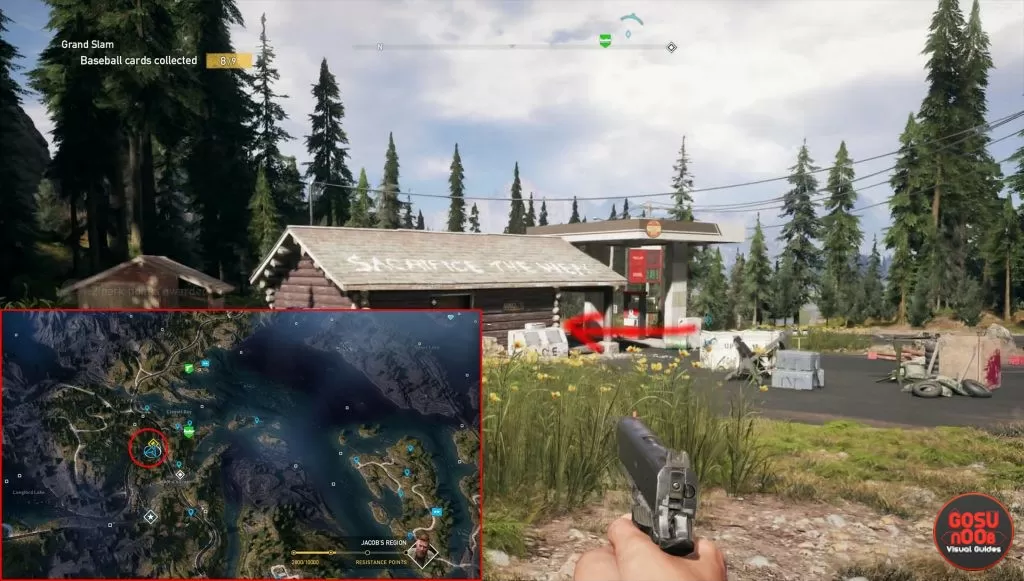 far cry 5 baseball card location gas station