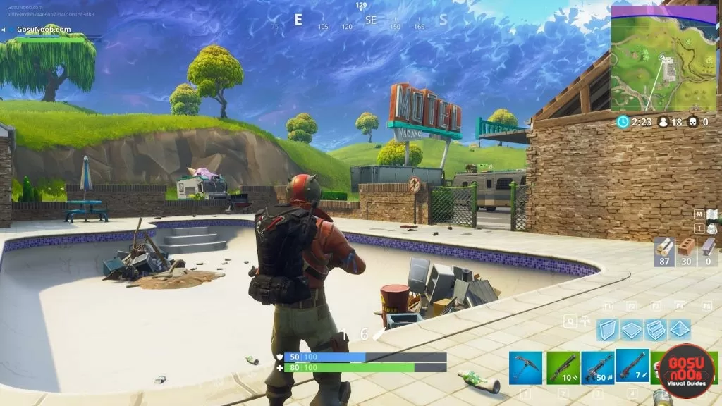 fortnite br dancing sign motel pool