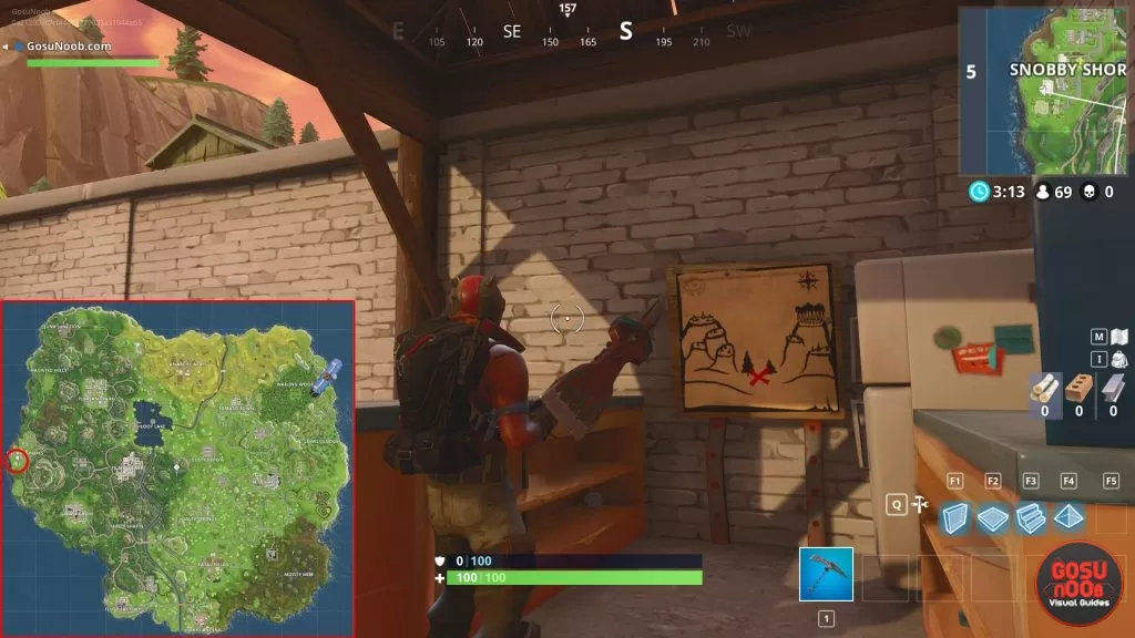 fortnite br snobby shores treasure map