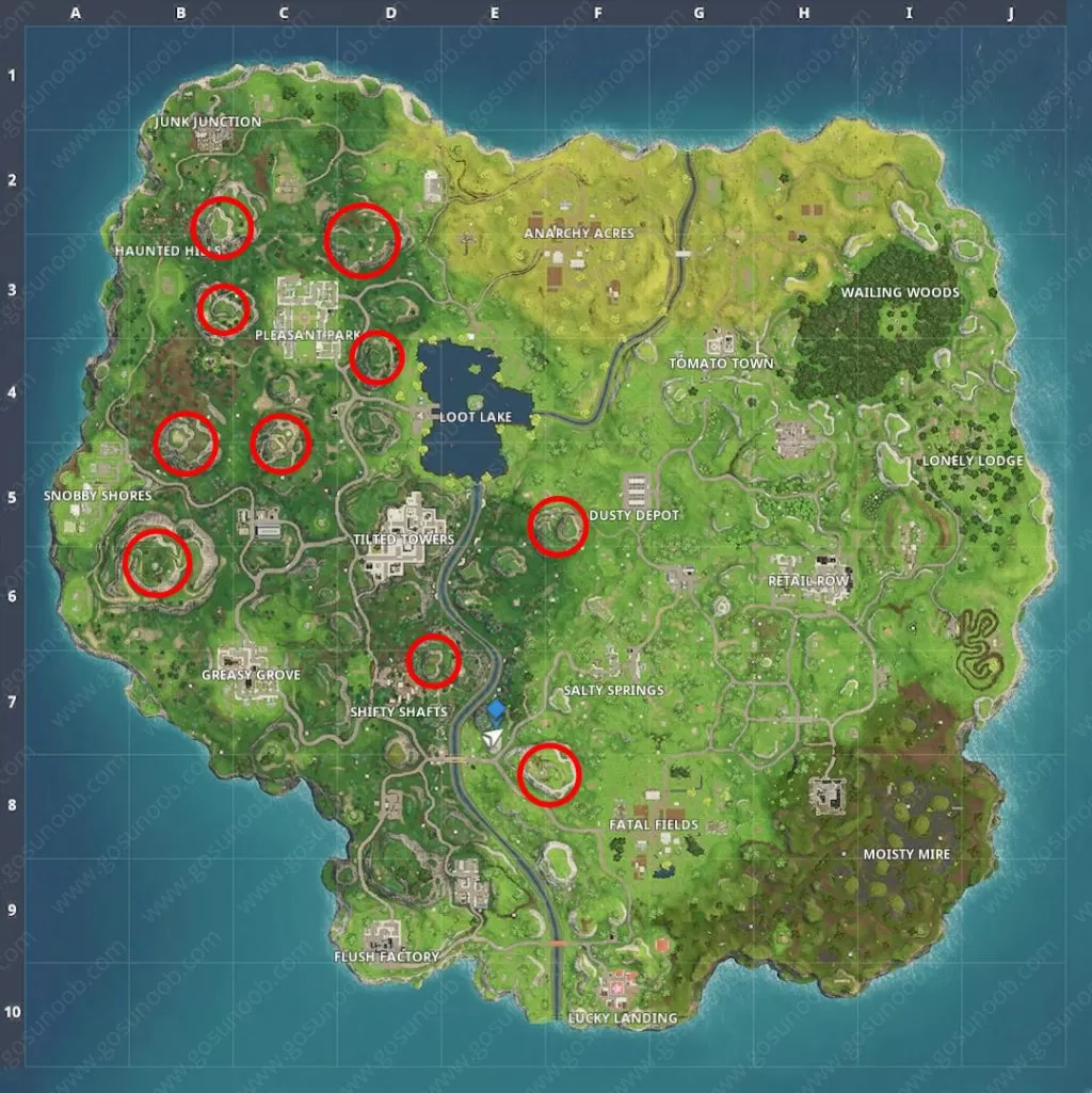 fortnite br summit different mountain peaks