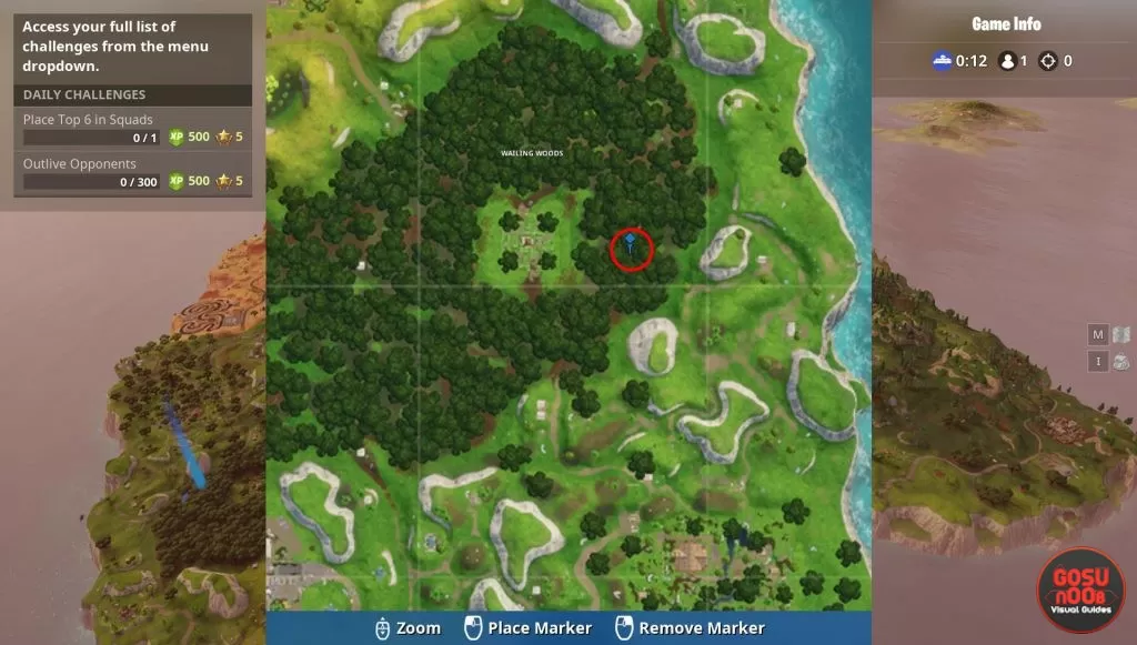 fortnite br wailing woods chest camping spot