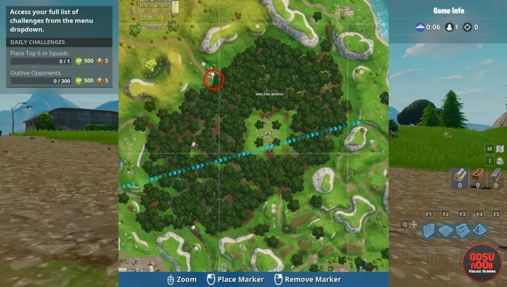 fortnite br wailing woods chest picnic spot