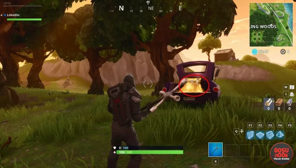 fortnite br wailing woods chest truck