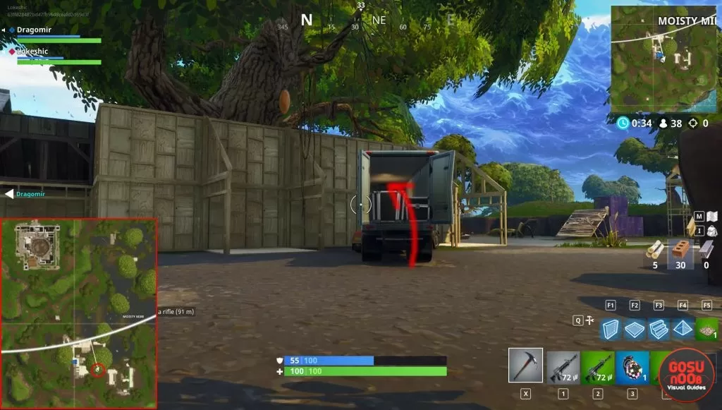 fortnite br where to find moisty mire chest truck