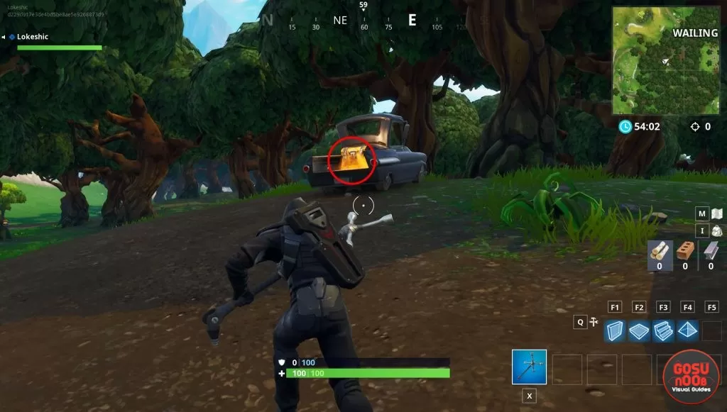 fortnite wailing woods chests blue truck