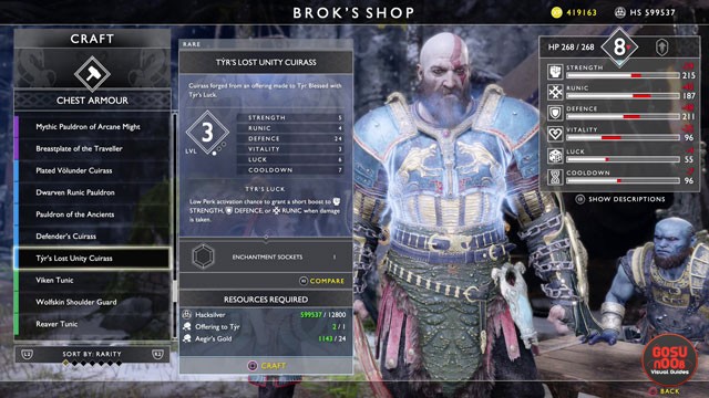 God of War Tyr Armor - How to Get Lost Unity Cuirass, Gauntlets, Belt