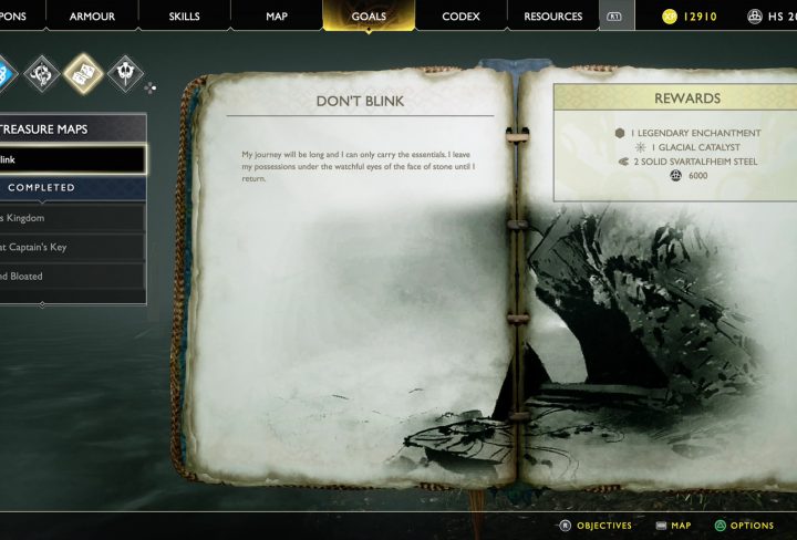 god of war don't blink treasure map location