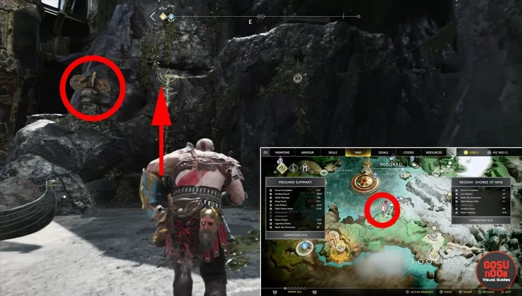 god of war how to reach top muspelheim tower lake of nine