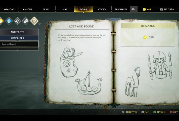 god of war lost and found artefacts collectible toy locations