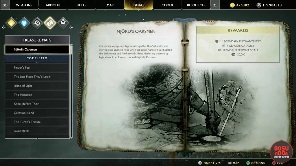 god of war njords oarsmen treasure map