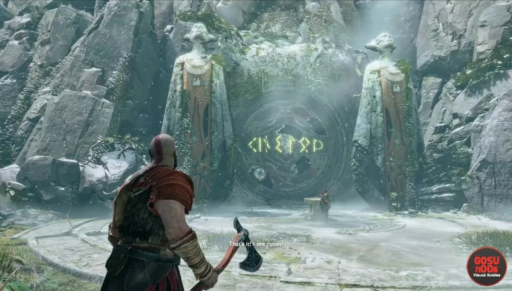 god of war rotating rune door puzzle solution river pass