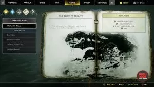 god of war turtle's tribute treasure map