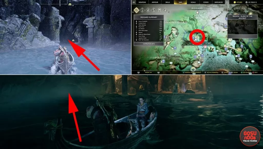 god of war where to find njords oarsmen treasure map