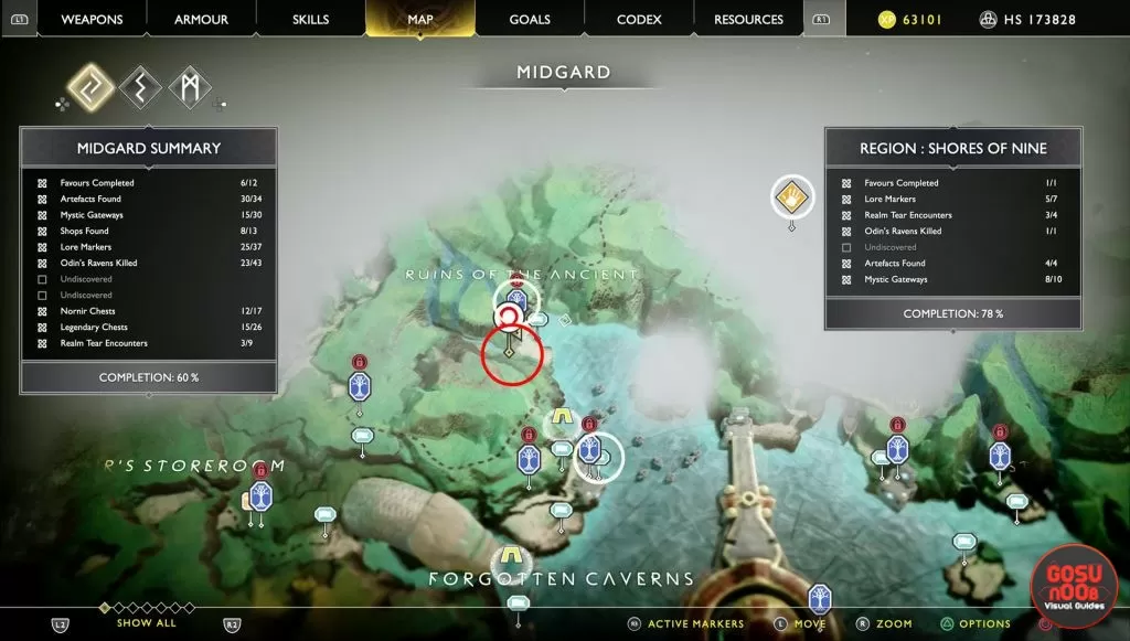 gow historian treasure map