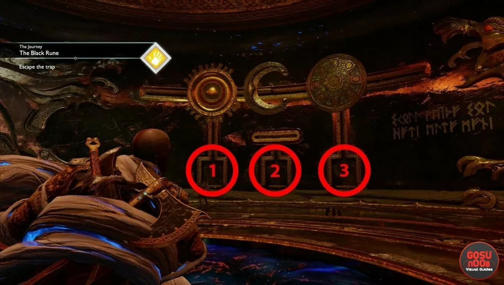 how to solve wolf trap puzzle god of war the black rune quest