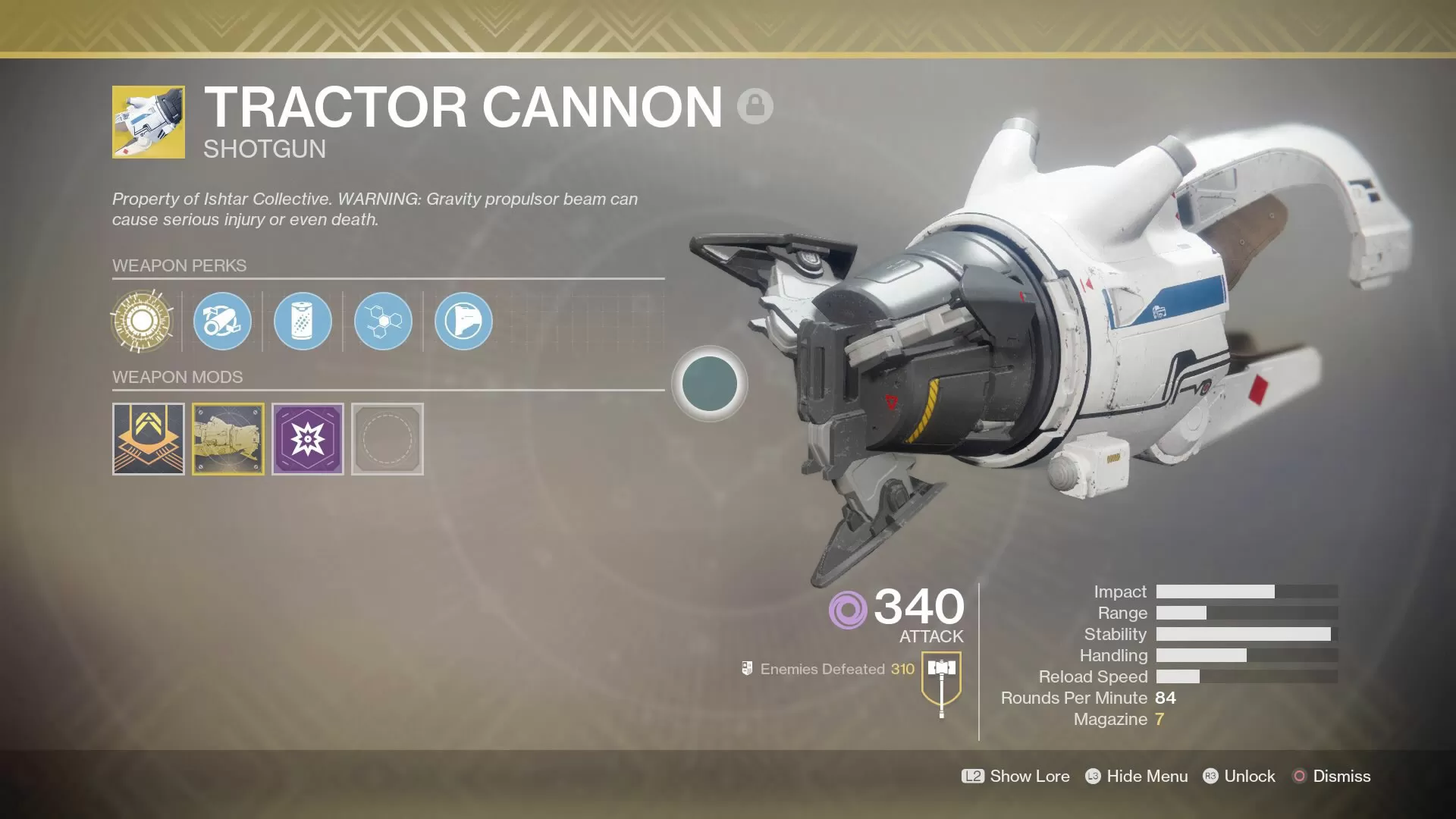 Destiny 2 How to Get Masterwork Tractor Cannon