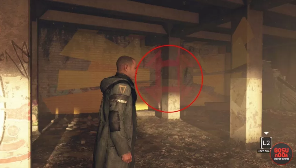 detroit become human graffiti symbol derelict building