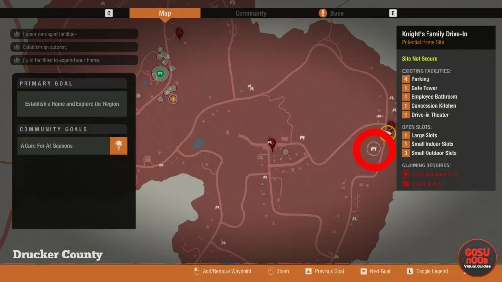 knights family drive in home base location state of decay 2