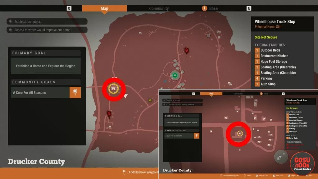wheelhouse truck stop home base site location state of decay 2 drucker county