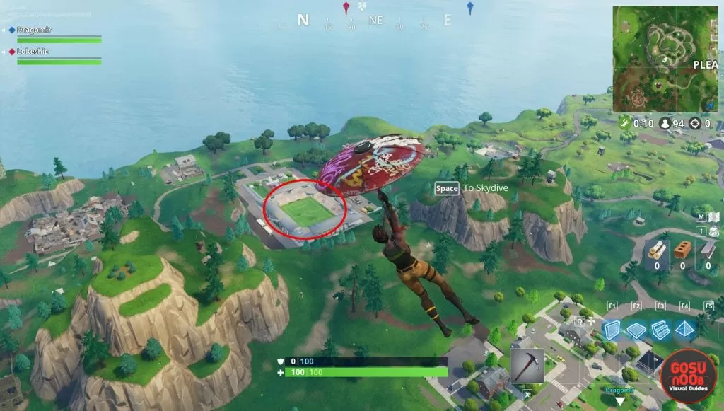 fortnite br football field unnamed location