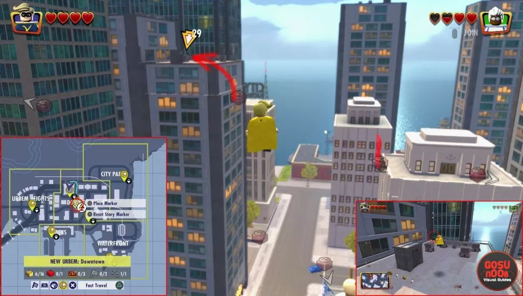 lego incredibles downtown monitor location