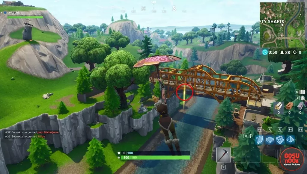 fortnite battle royale floating bolts orange bridge