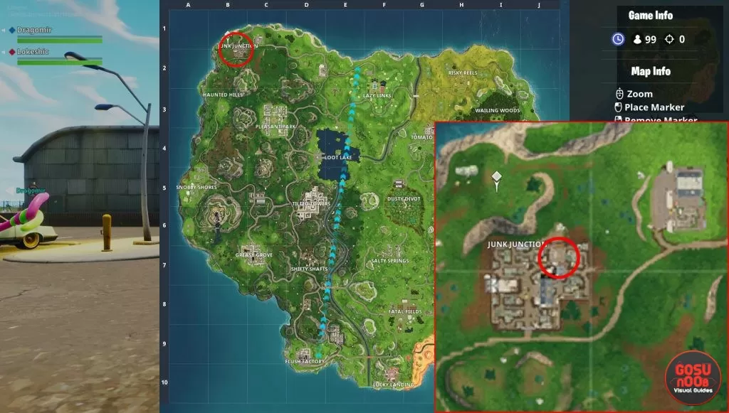 fortnite br basketball hoop locations junk junction