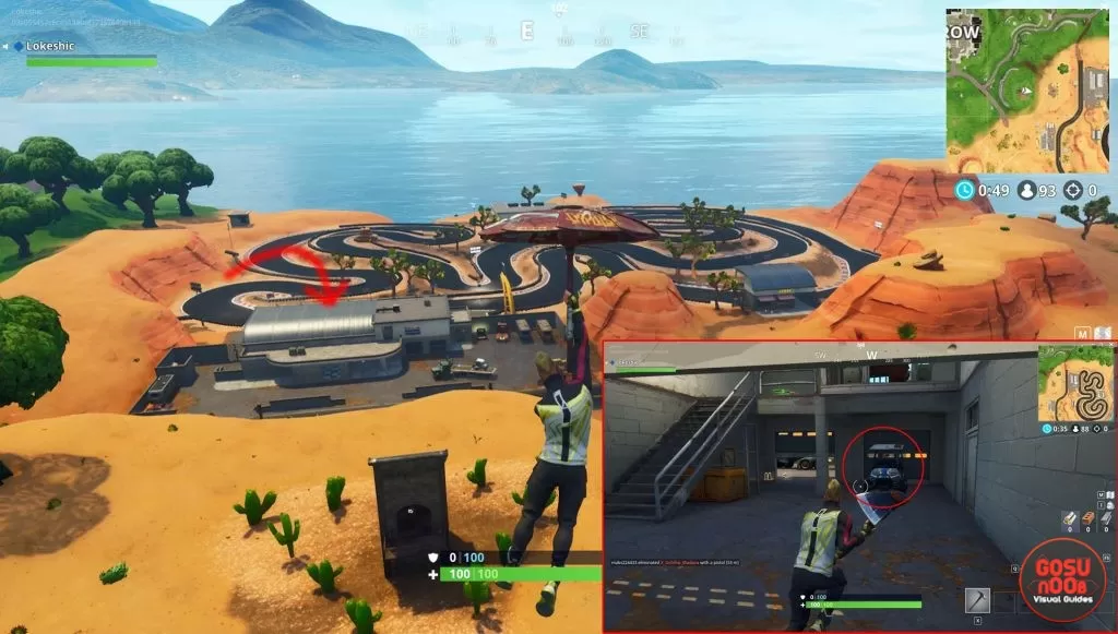 fortnite br golf cart racing track