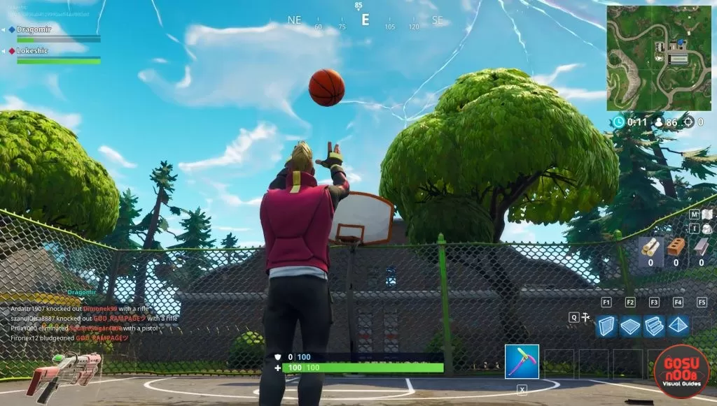 fortnite br score a basket on different hoops