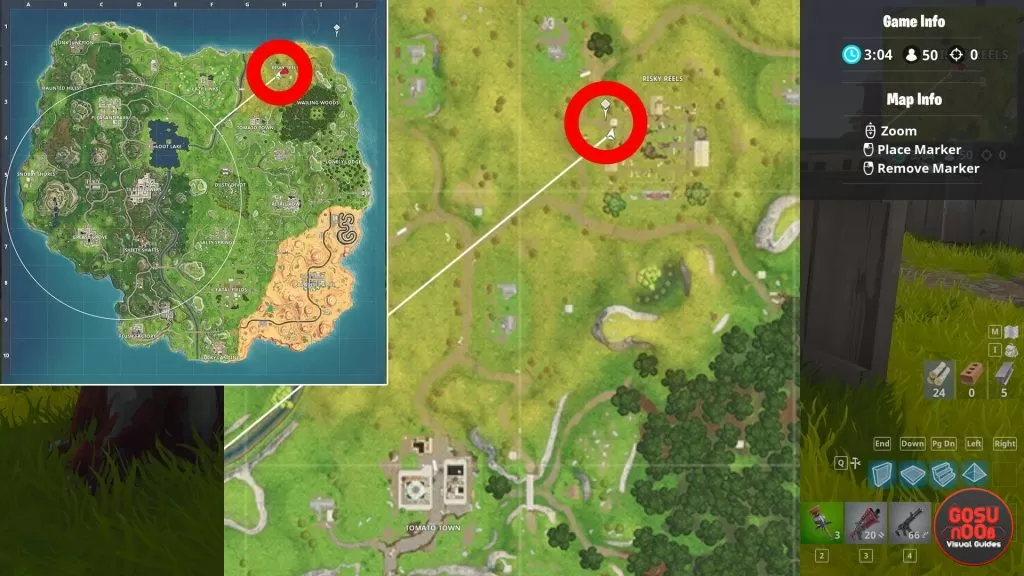 fortnite br season 5 week 1 risky reels treasure map location