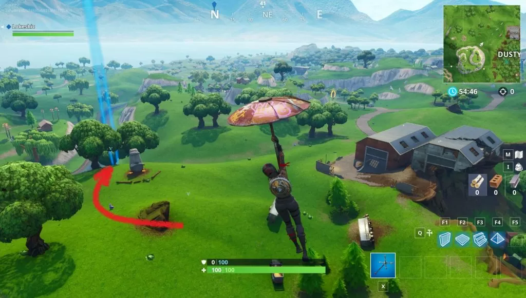 Fortnite Follow the Treasure Map found in Dusty Divot