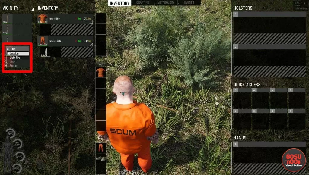 SCUM how to start a fire guide