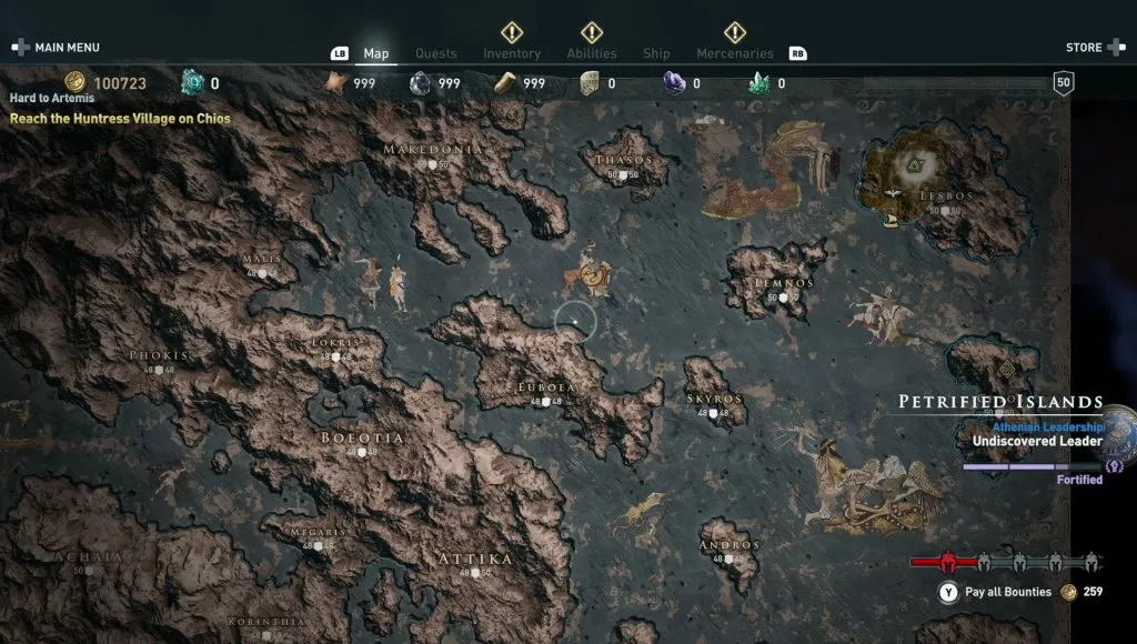 assassin's creed odyssey map