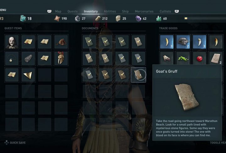 AC Odyssey Goat's Gruff Ainigmata Ostraka Puzzle Solution Location