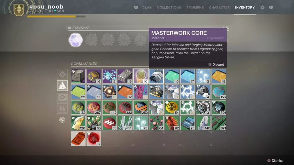 Destiny 2 Forsaken Masterwork Cores 