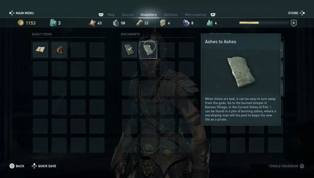 ac odyssey ainigmata ostraka location riddle solution