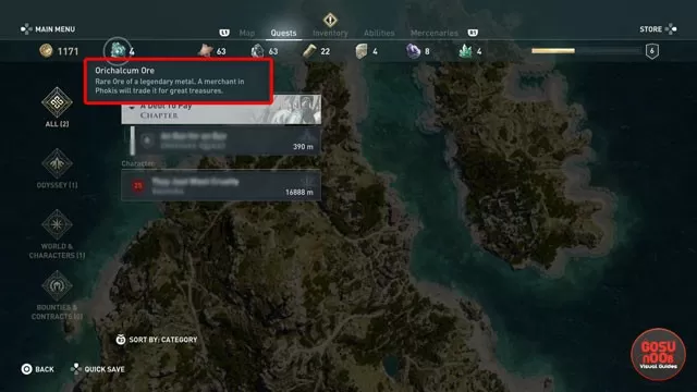 AC Odyssey How to Get Orichalcum Ore Fragments