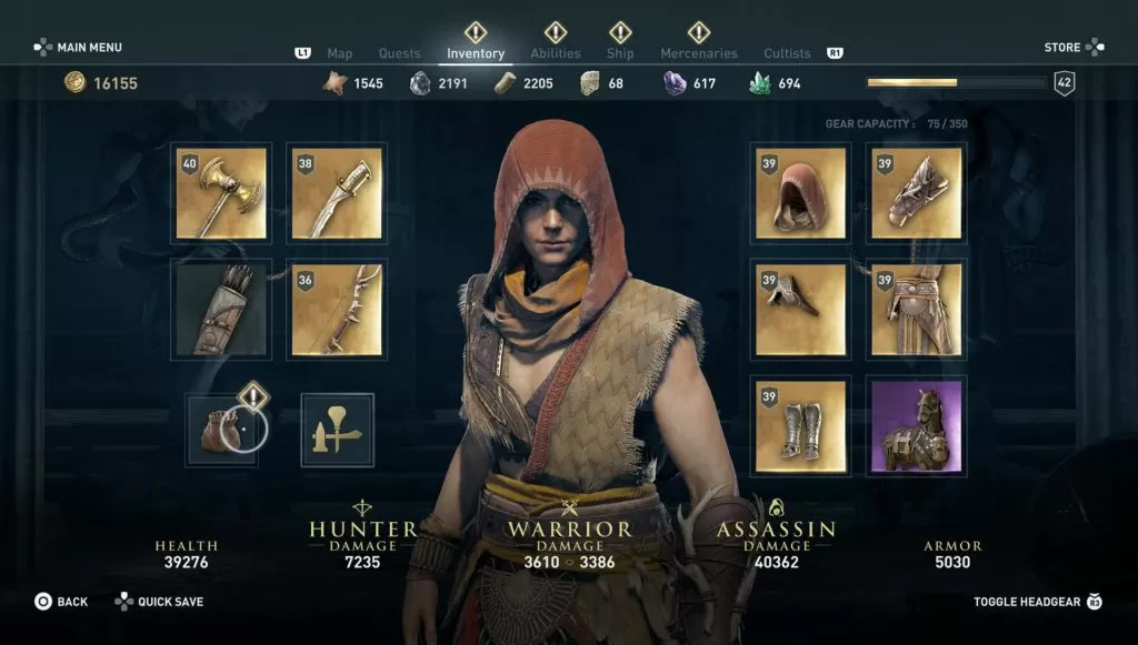 ac odyssey legendary armor sets