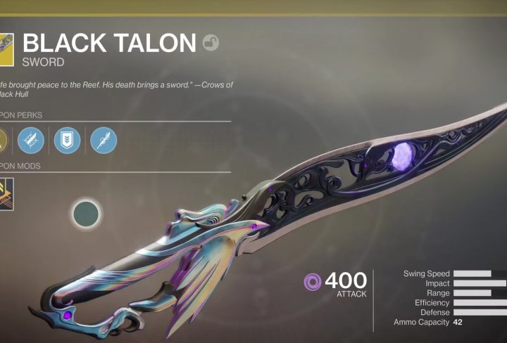destiny 2 black talon exotic sword