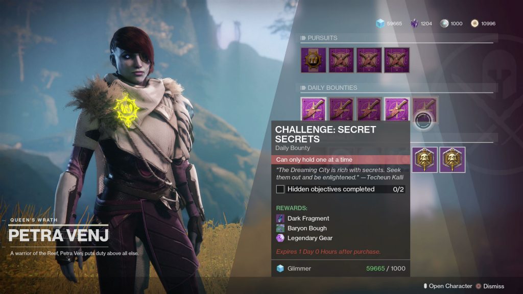 destiny 2 challenge secret secrets daily bounty