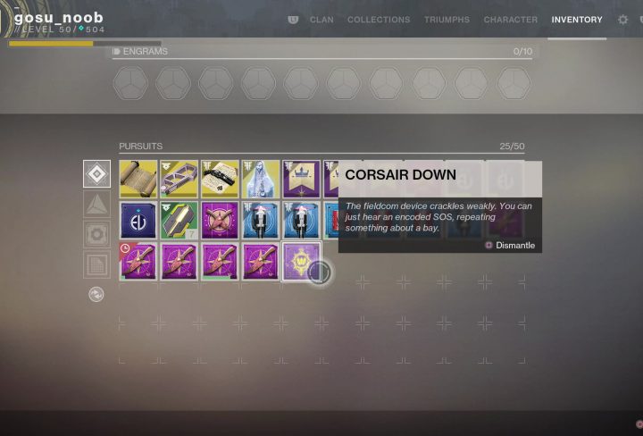 destiiny 2 how to use corsair down