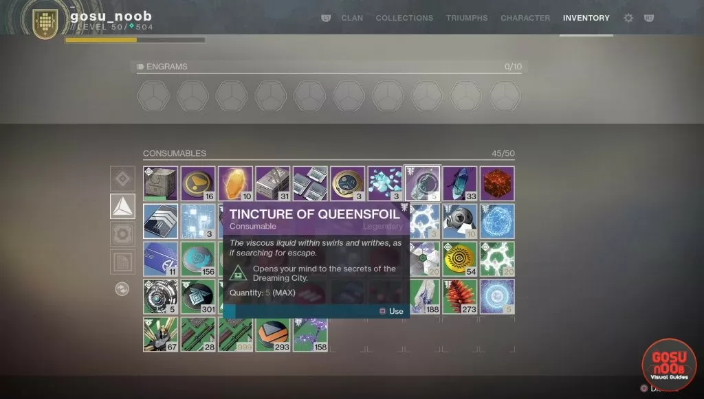 destiny 2 tincture of queensfoil