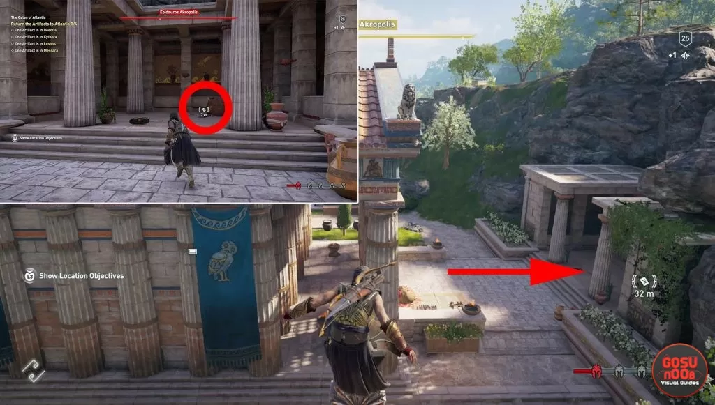 epidauros akropolis ainigmata ostraka location ac odyssey