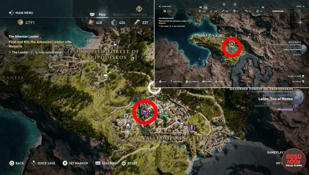 megaris leader house ac odyssey legendary chest location