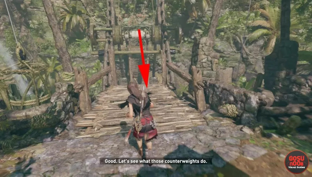 shadow of the tomb raider rough landing mission how to raise bridge solution