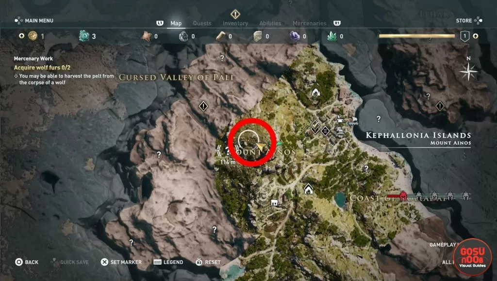 wolf fur locations kephallonia mercenary work ac odyssey