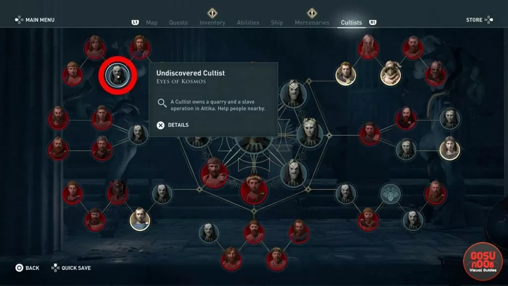 AC Odyssey Eyes of Kosmos Attika Cultist Location Guide