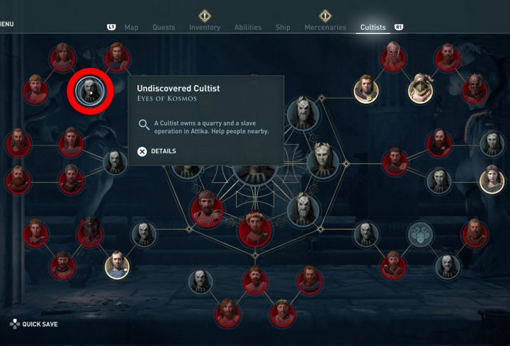 AC Odyssey Eyes of Kosmos Attika Cultist Location Guide
