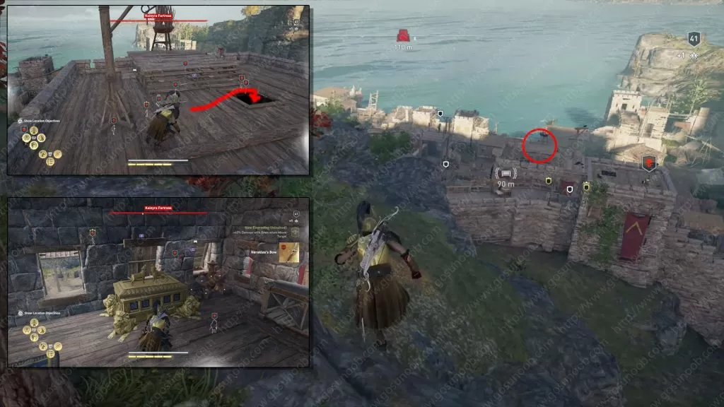 Herakles Bow legendary chest location assassins creed odyssey